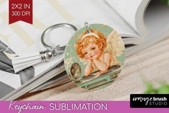 Valentine Angel Keychain PNG - Cupid Keychain Sublimation Product Image 1