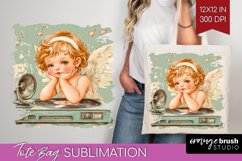 Valentine Angel Tote Bag - Cupid Tote Bag PNG Sublimation Product Image 1