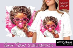 Valentine Angel Square Tshirt Background - Cupid PNG Product Image 1