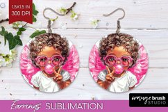 Valentine Angel Round Earrings - Cupid PNG Sublimation Product Image 1