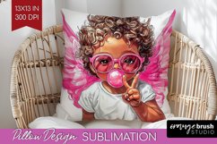Valentine Angel Pillow Sublimation - Cupid Pillow Cover PNG Product Image 1