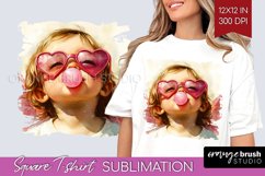 Valentine Angel Square Tshirt Background - Cupid PNG Product Image 1