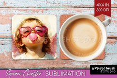 Valentine Angel Square Coaster - Cupid Coaster PNG Product Image 1