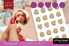 Valentine Angel Round Sticker - Cupid Printable Sticker Product Image 1