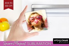 Valentine Angel Magnet Sublimation - Cupid Square Magnet PNG Product Image 1
