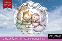 Couple Animals Wind Spinner Sublimation PNG - Valentines Day Product Image 1