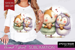 Couple Animals Round Tshirt Background - Valentines Day PNG Product Image 1