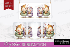 Couple Animals Mug Wrap - Valentines Day Mug PNG Sublimation Product Image 1