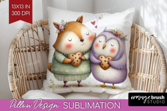 Couple Animals Pillow Sublimation - Valentines Day Pillow Product Image 1