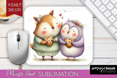 Couple Animals Mouse Pad Sublimation - Valentines Day PNG Product Image 1