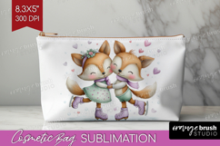 Couple Animals Cosmetic Bag - Valentines Day Makeup Bag PNG Product Image 1
