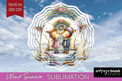 Couple Animals Wind Spinner Sublimation PNG - Valentines Day Product Image 1