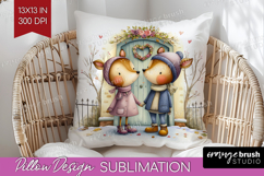 Couple Animals Pillow Sublimation - Valentines Day Pillow Product Image 1