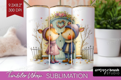 Couple Animals Tumbler Wrap - Valentines Day Tumbler PNG Product Image 1