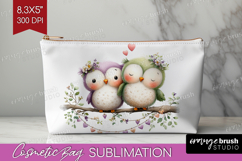 Couple Animals Cosmetic Bag - Valentines Day Makeup Bag PNG Product Image 1