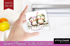 Couple Animals Magnet Sublimation - Valentines Day Square Product Image 1