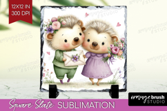 Couple Animals Slate PNG - Valentines Day Square Slate Product Image 1