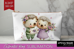 Couple Animals Cosmetic Bag - Valentines Day Makeup Bag PNG Product Image 1