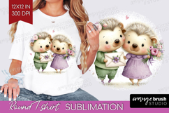 Couple Animals Round Tshirt Background - Valentines Day PNG Product Image 1