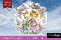 Couple Animals Wind Spinner Sublimation PNG - Valentines Day Product Image 1