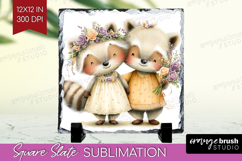 Couple Animals Slate PNG - Valentines Day Square Slate Product Image 1