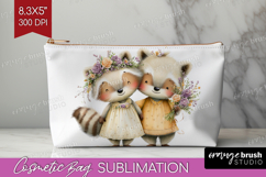 Couple Animals Cosmetic Bag - Valentines Day Makeup Bag PNG Product Image 1
