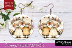 Couple Animals Round Earrings - Valentines Day PNG Product Image 1