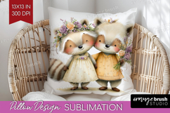 Couple Animals Pillow Sublimation - Valentines Day Pillow Product Image 1