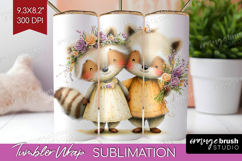 Couple Animals Tumbler Wrap - Valentines Day Tumbler PNG Product Image 1