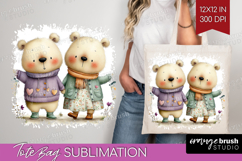 Couple Animals Tote Bag - Valentines Day Tote Bag PNG Product Image 1