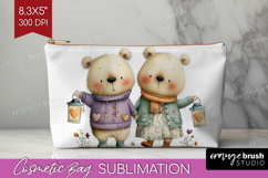 Couple Animals Cosmetic Bag - Valentines Day Makeup Bag PNG Product Image 1