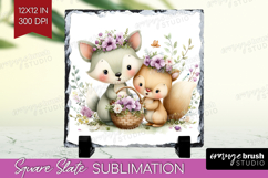 Couple Animals Slate PNG - Valentines Day Square Slate Product Image 1