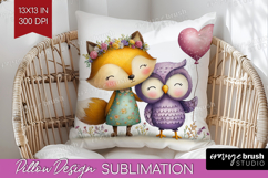 Couple Animals Pillow Sublimation - Valentines Day Pillow Product Image 1