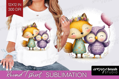 Couple Animals Round Tshirt Background - Valentines Day PNG Product Image 1