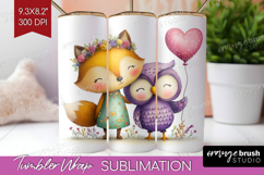 Couple Animals Tumbler Wrap - Valentines Day Tumbler PNG Product Image 1