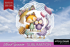 Couple Animals Wind Spinner Sublimation PNG - Valentines Day Product Image 1
