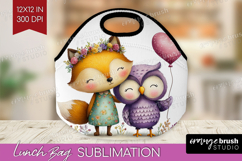 Couple Animals Lunch Bag - Valentines Day Lunch Bug PNG Product Image 1