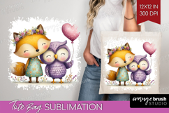 Couple Animals Tote Bag - Valentines Day Tote Bag PNG Product Image 1