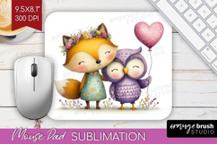 Couple Animals Mouse Pad Sublimation - Valentines Day PNG Product Image 1
