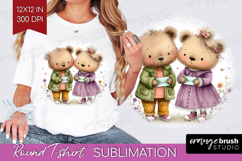 Couple Animals Round Tshirt Background - Valentines Day PNG Product Image 1