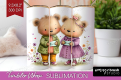 Couple Animals Tumbler Wrap - Valentines Day Tumbler PNG Product Image 1