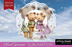 Couple Animals Wind Spinner Sublimation PNG - Valentines Day Product Image 1