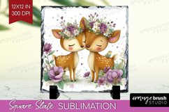 Couple Animals Slate PNG - Valentines Day Square Slate Product Image 1