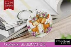 Couple Animals Keychain PNG - Valentines Day Keychain Product Image 1