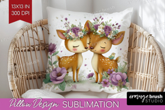 Couple Animals Pillow Sublimation - Valentines Day Pillow Product Image 1
