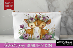 Couple Animals Cosmetic Bag - Valentines Day Makeup Bag PNG Product Image 1