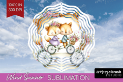 Couple Animals Wind Spinner Sublimation PNG - Valentines Day Product Image 1