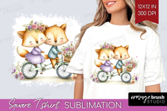 Couple Animals Square Tshirt Background - Valentines Day PNG Product Image 1