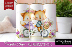 Couple Animals Tumbler Wrap - Valentines Day Tumbler PNG Product Image 1