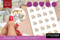 Couple Animals Round Sticker - Valentines Day Printable Product Image 1
